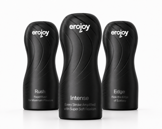 Erojoy Fap Essential bundle with the Rush, Intense and Edge stroker cups