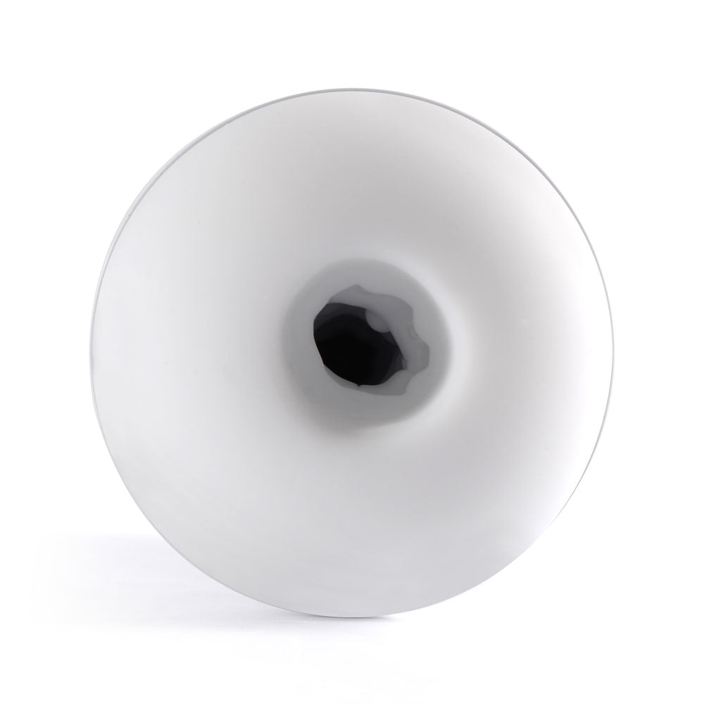 Close-up of the Erojoy Pro stroker's textured sleeve opening